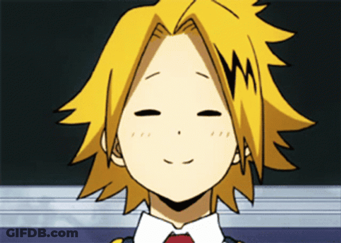 Hero Academia Denki Smiling Talking GIF