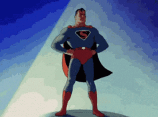 Hero Superman Red Cape Animation GIF