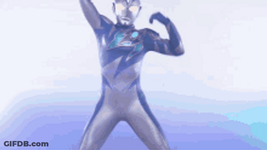Hero Ultraman Blue Power Pose GIF