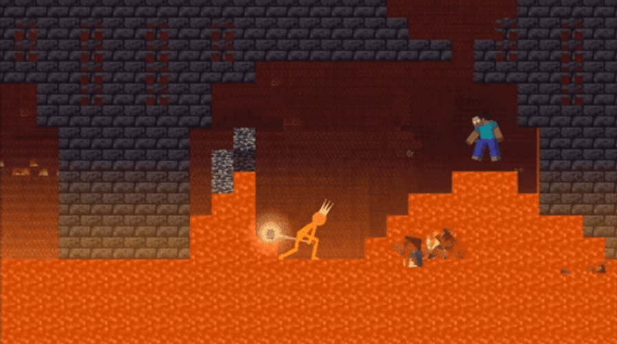 Herobrine Airbirne Battle Gameplay GIF