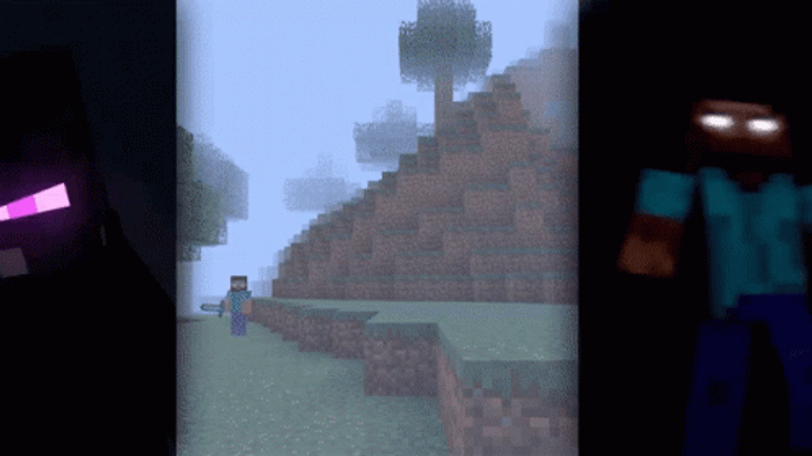 Herobrine Scary Empty Laser Eyes Minecraft GIF