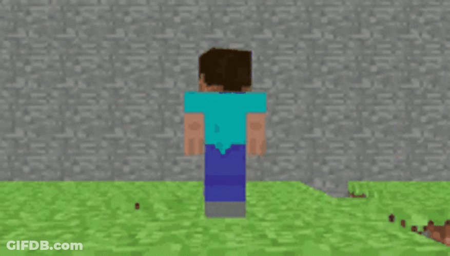 Herobrine Turning Around Empty White Eyes GIF