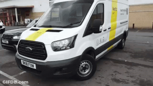 Hertz Van Parked In Parking Lot GIF