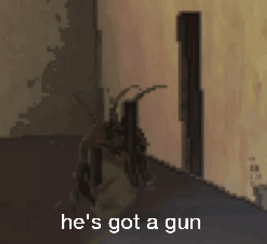Hes Got A Gun Hiding Bug GIF