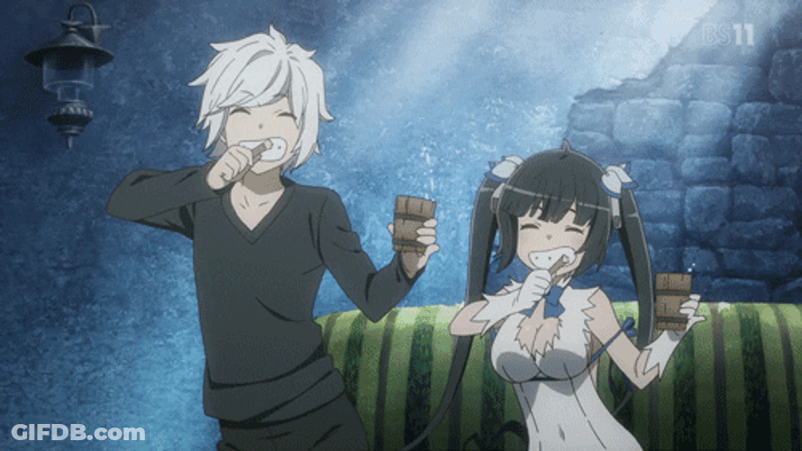 Hestia DanMachi Brushing Dance GIF