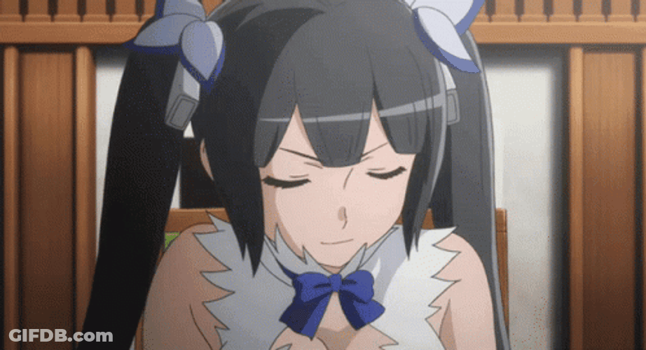 Hestia DanMachi Closed Eyes Thumbs Up GIF