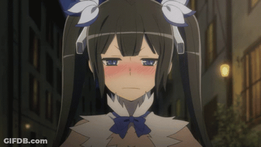 Hestia DanMachi Pink Sigh GIF