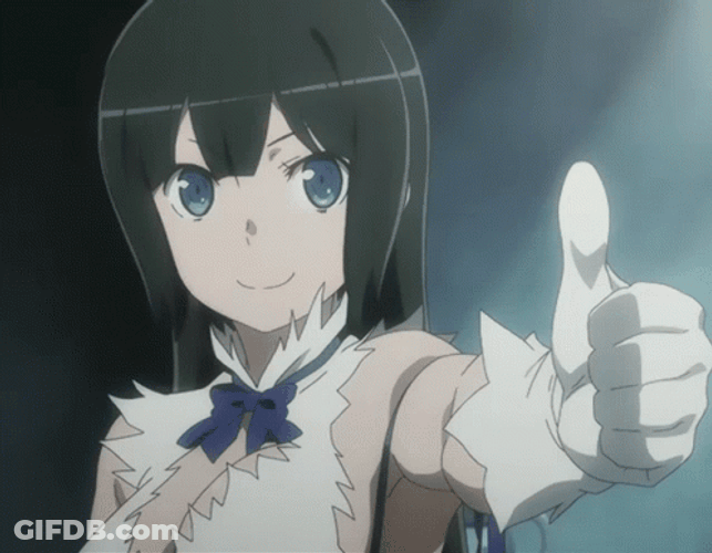 Hestia DanMachi Thumbs Up GIF
