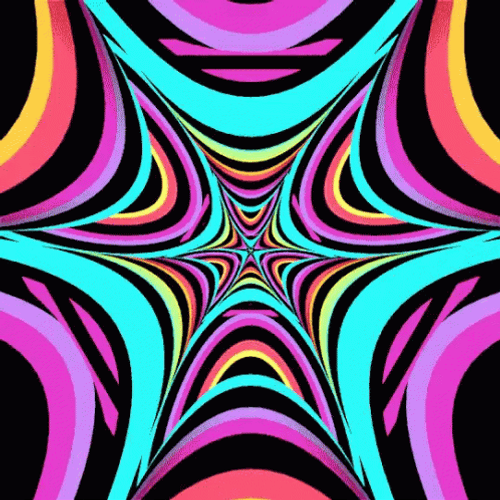 Hexeosis Geometrical Colorful Optical Illusion GIF