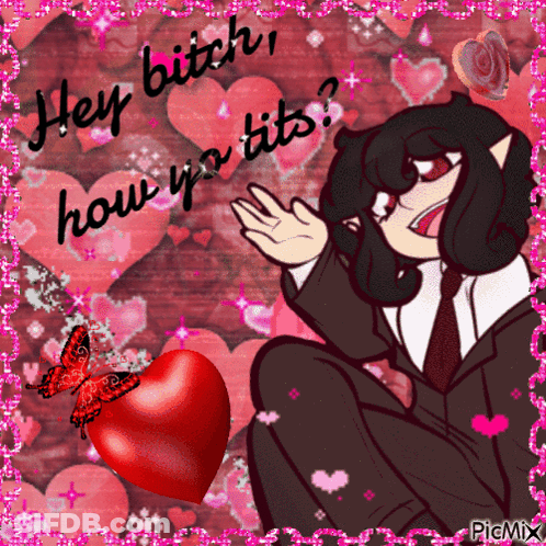 Hey Bitch How Yo Tits Cartoon Character GIF
