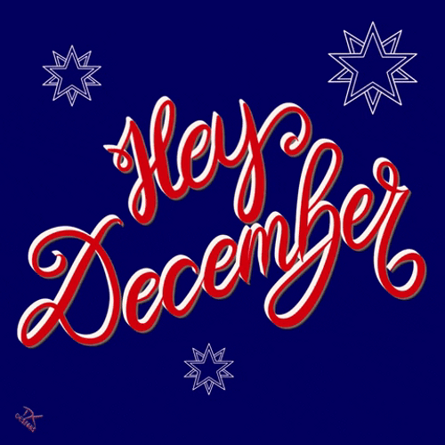 Hey December Snow Flakes Background GIF