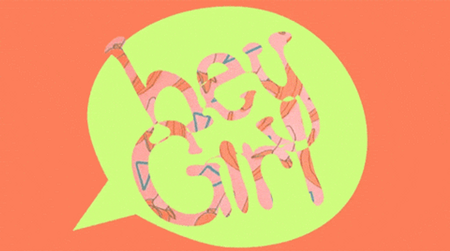 Hey Girl In A Speech Bubble GIF