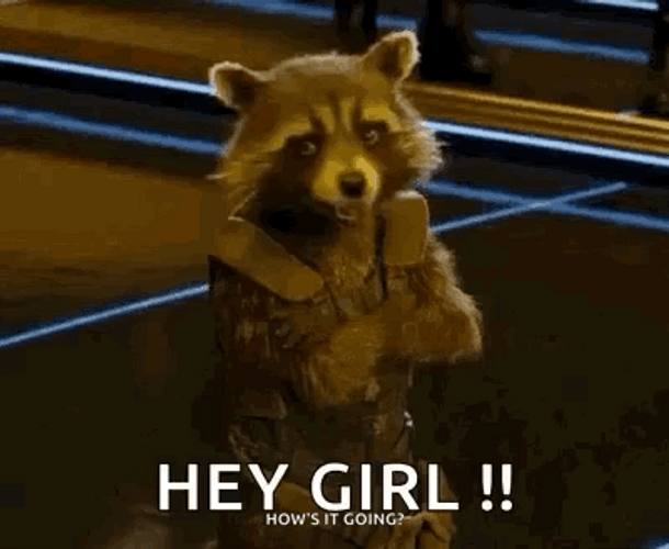 Hey Girl Rocket Raccoon Winking GIF