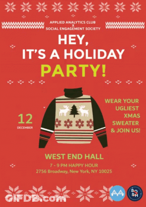 Hey It's Holiday Party GIF