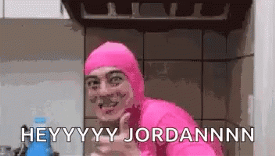 Hey Jordan Pink Guy Meme GIF