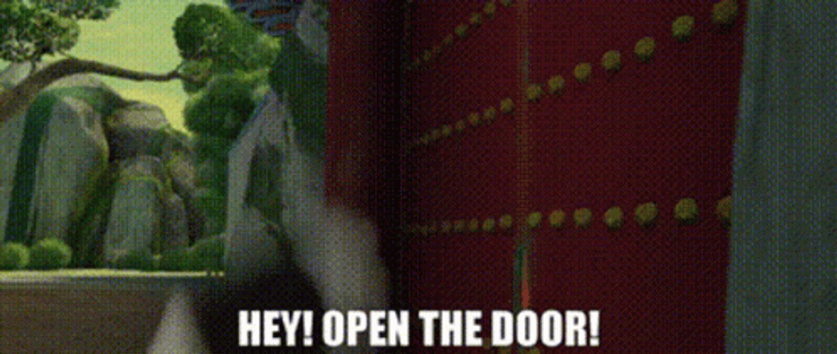 Hey Open The Door Panda GIF