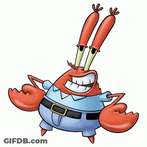 Hey Siri Show Me Mr Krabs Grinning GIF