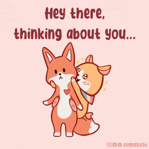 Hey There Thinking About You Cartoon Cats GIF