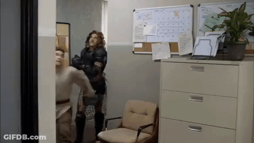 Hey You Guys ADam DeVine Spin Jump GIF