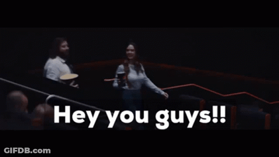 Hey You Guys Shouting Inside Dark Cinema GIF