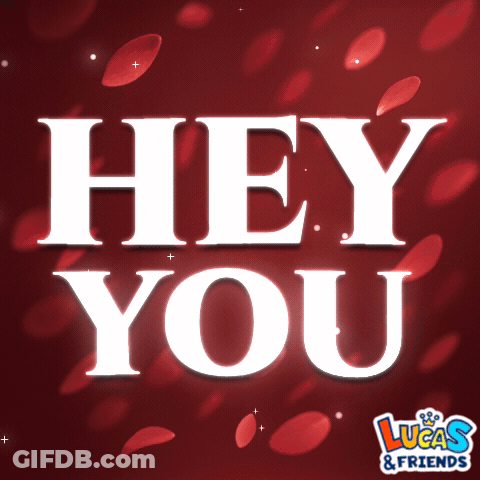 Hey You Text On Red Background GIF