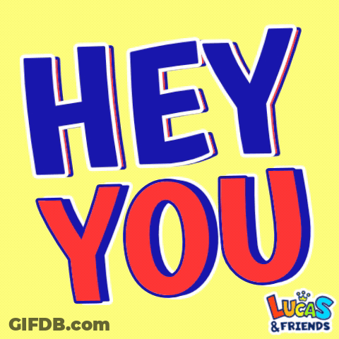 Hey You Text On Yellow Background GIF