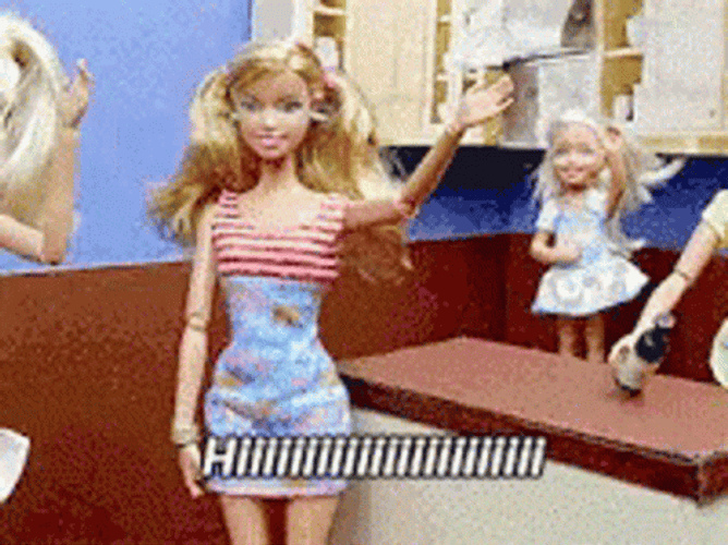 Hi Barbie Dolls Waving Loop GIF