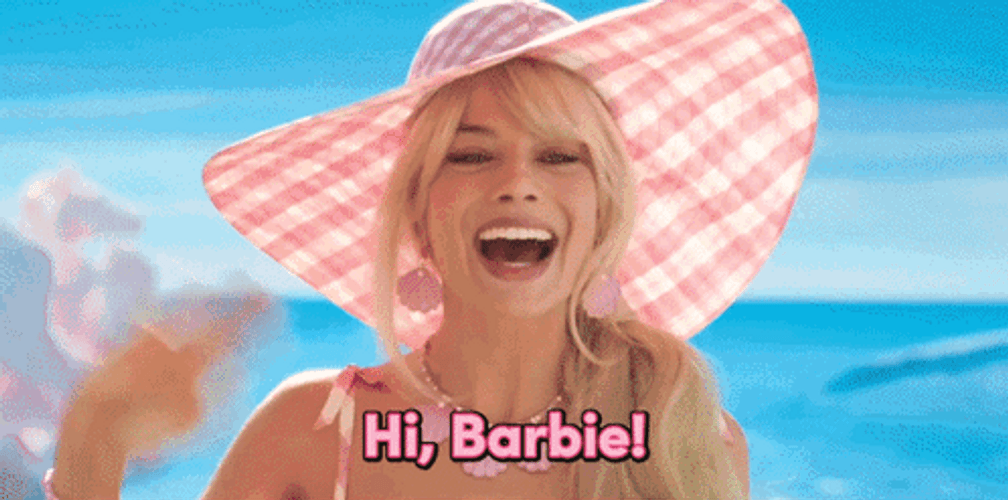 Hi Barbie Margot Robbie Waving GIF