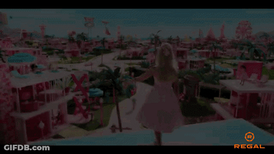 Hi Barbie Waving Rooftop Dreamland GIF