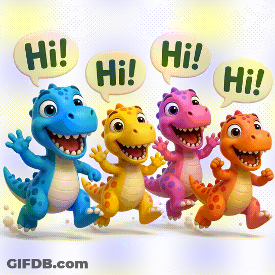 Hi From Dinosaurs GIF
