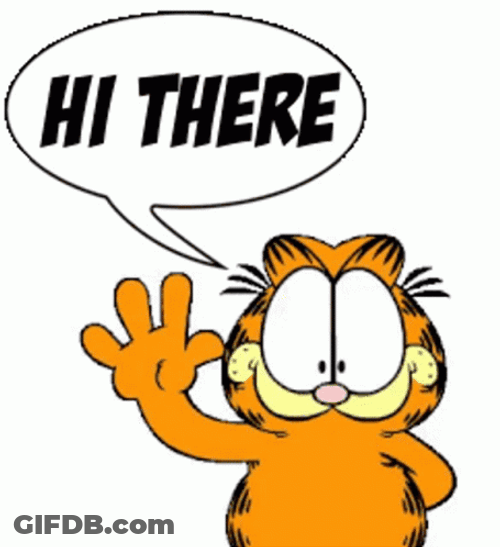 Hi There Garfield Waving GIF