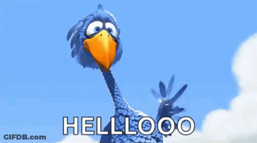 Hi There Giant Blue Bird Waving GIF