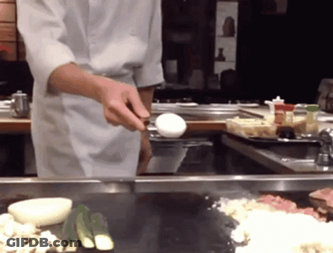 Hibachi Chef Egg Art GIF
