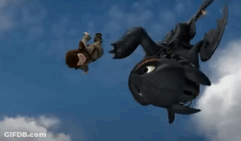 Hiccup And Toothless Flying Through Air GIF