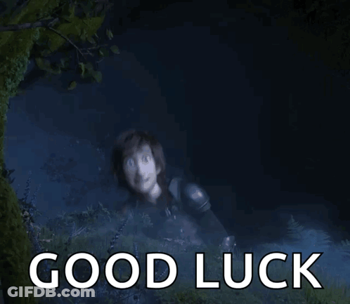 Hiccup From How To Train Your Dragon Giving A Thumbs Up And The Words Good Luck Below Him GIF