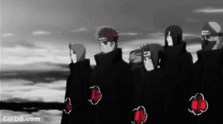 Hidan Looking Somewhere With Akatsuki Group GIF