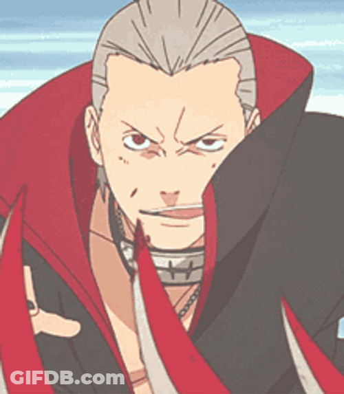 Hidan Staring While Licking His Bloody Scythe GIF