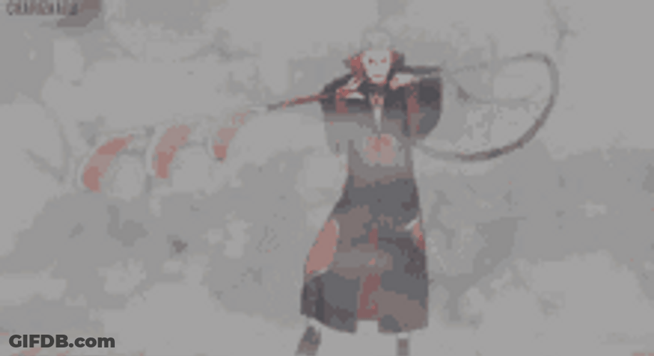 Hidan Swerving His Scythe On The Smoke GIF