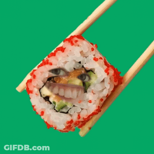 Hidden Face On Sushi GIF