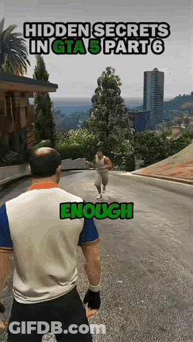 Hidden Secrets In GTA 5 Part 6 Enough Written On Video Game Screen GIF