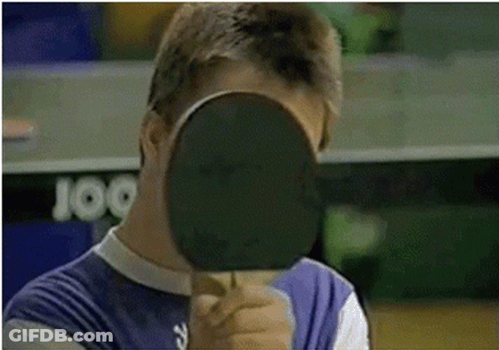 Hiding From Ping Pong Racket GIF