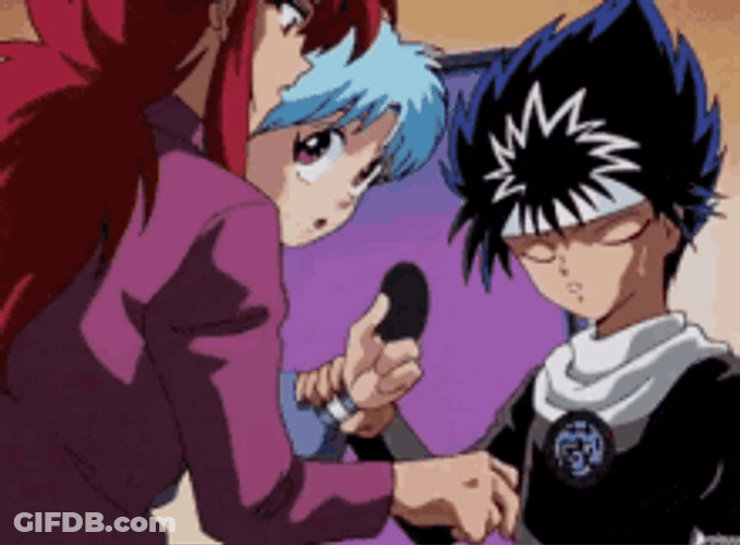 Hiei Botan Surprised Reaction GIF