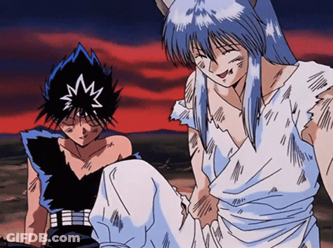 Hiei Yoko Kurama Laughing GIF