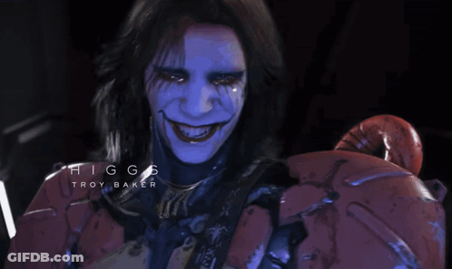 Higgs Troy Baker Is The Name Displayed On The Face Of A Person GIF
