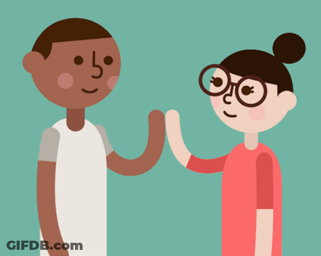 High Five Animated Friends GIF