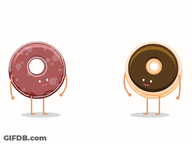 High Five Cartoon Doughnuts GIF