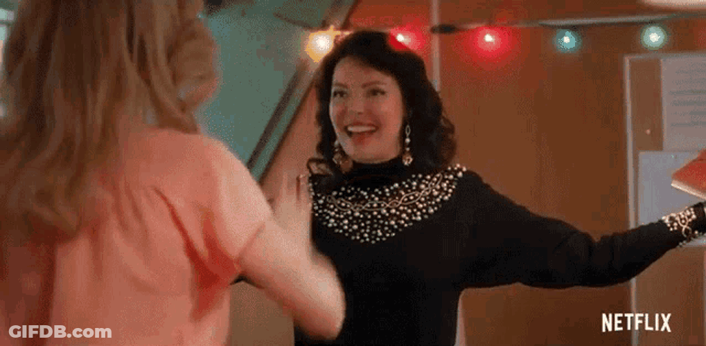 High Five Sarah Chalke GIF