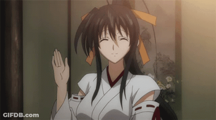 High School DxD Akeno Himejima Waving GIF