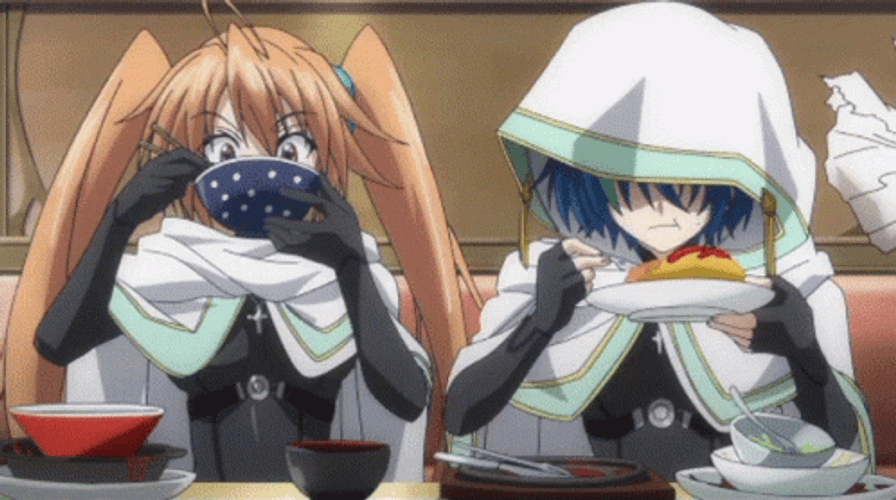 High School DxD Irina Xenovia Eating GIF