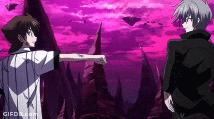 High School DxD Issei Lucifer Vali Fist Bump GIF